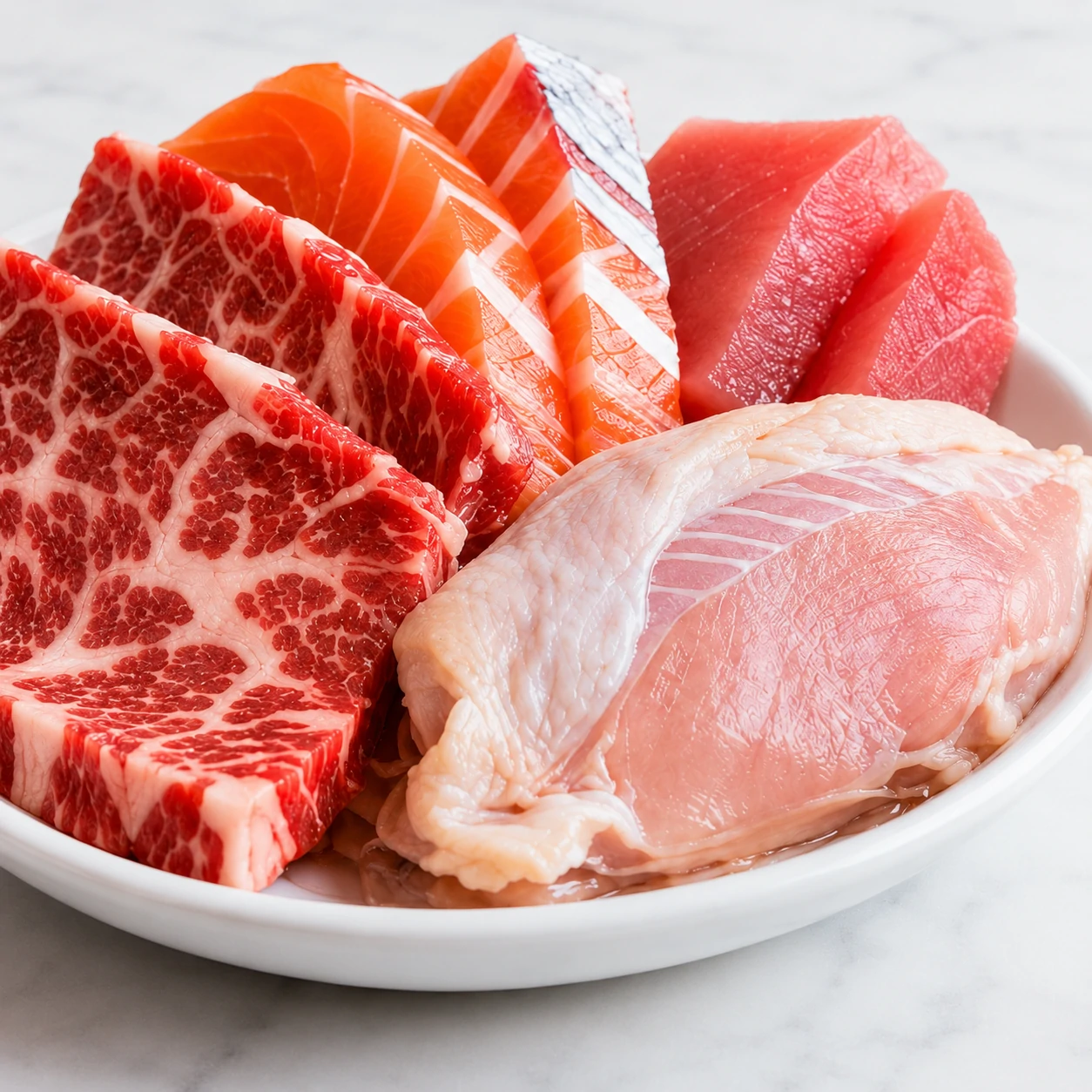 Examples of meat, poultry and fish ingredients used in pet food recipes